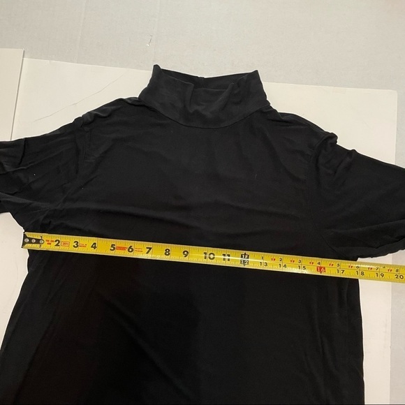 Michael Stars Black Mock Neck Keyhole Back Bell Sleeve Shirt OS - (Medium) - Picture 5 of 6